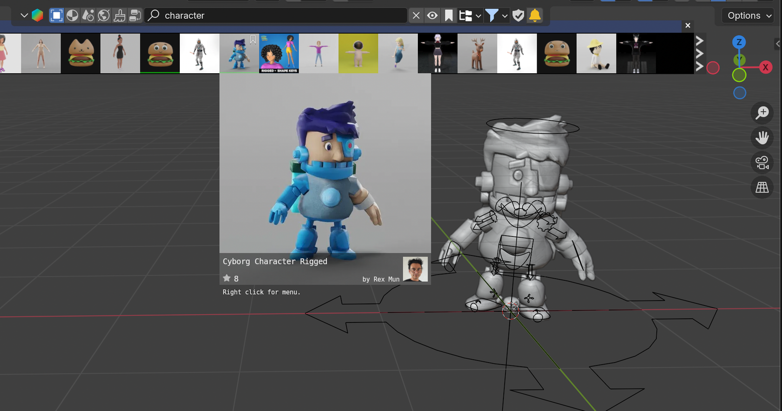 free character and assets in blender